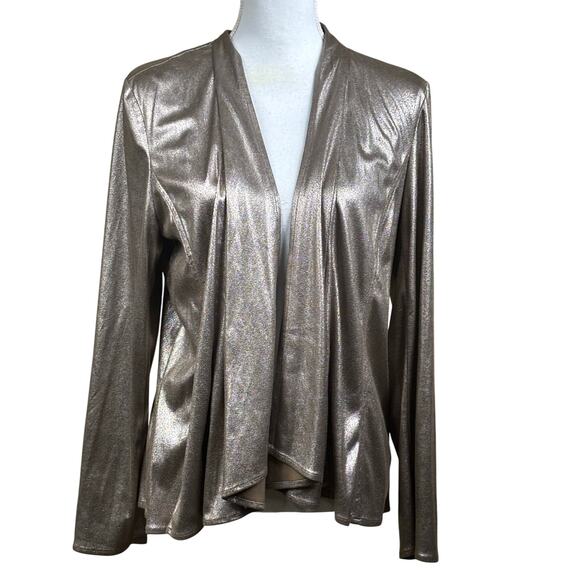 Chico's silver shimmer Jacket, metallic sheen, glamour, party, lightweight - Picture 1 of 4